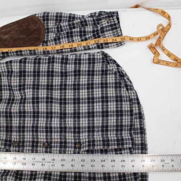 J crew shirt men's large elbow patch plaid long sleeve button down cotton wool - Picture 7 of 10